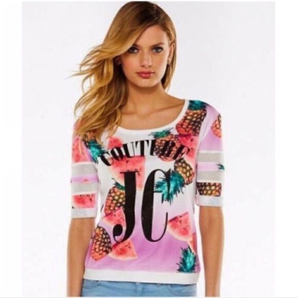 Juicy Couture Pineapples and Watermelon Printed Top - Picture 1 of 8